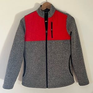 ZYIA | Grey and Red Fleece Zip-Up Jacket
